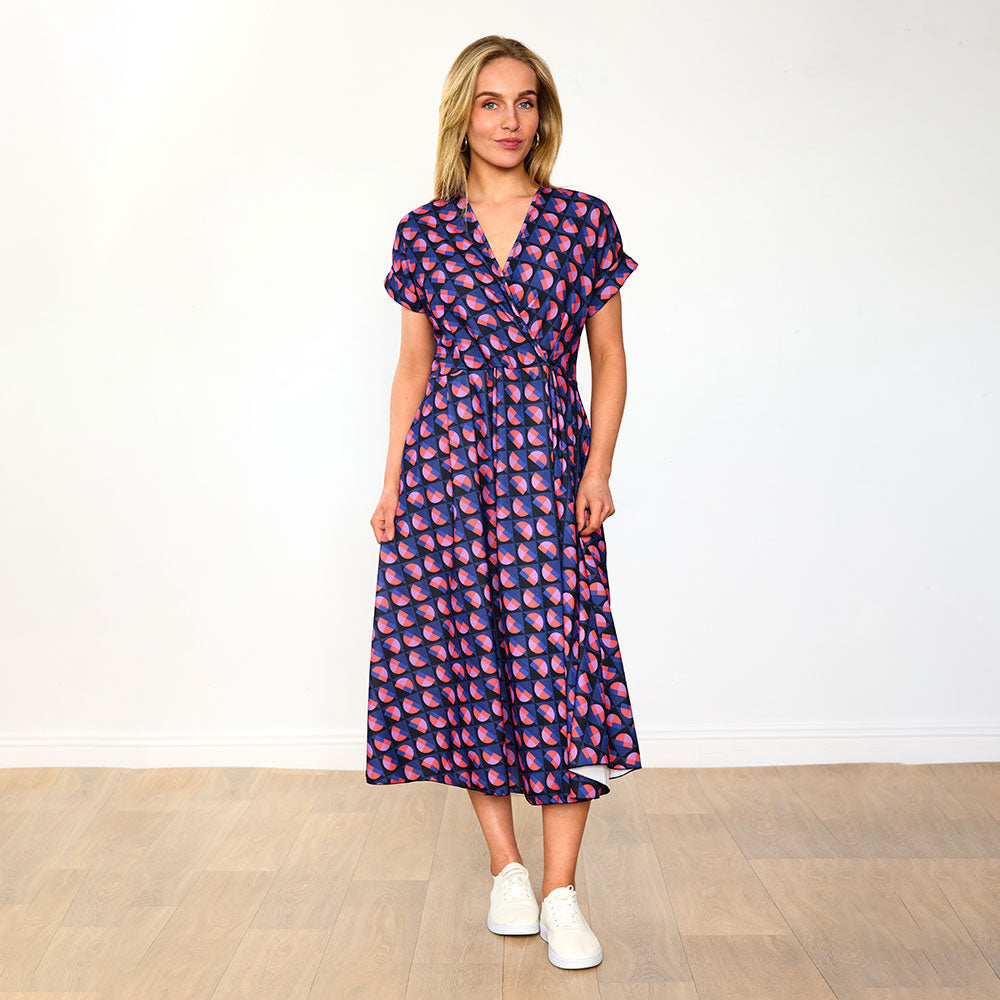 Kennedy - Flowy Navy Print Dress