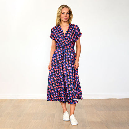 Kennedy - Flowy Navy Print Dress