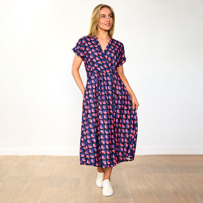 Kennedy - Flowy Navy Print Dress