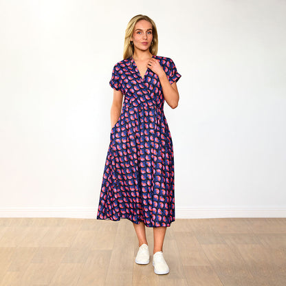 Kennedy - Flowy Navy Print Dress