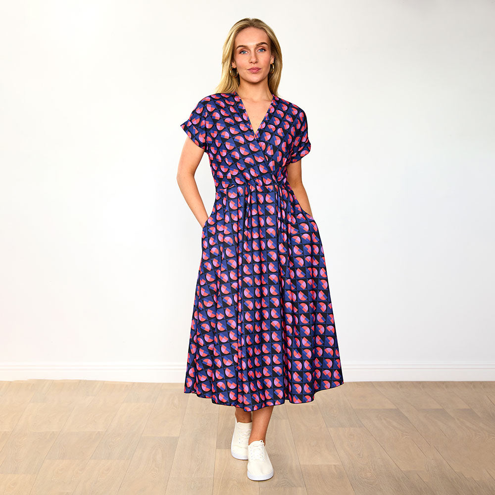 Kennedy - Flowy Navy Print Dress
