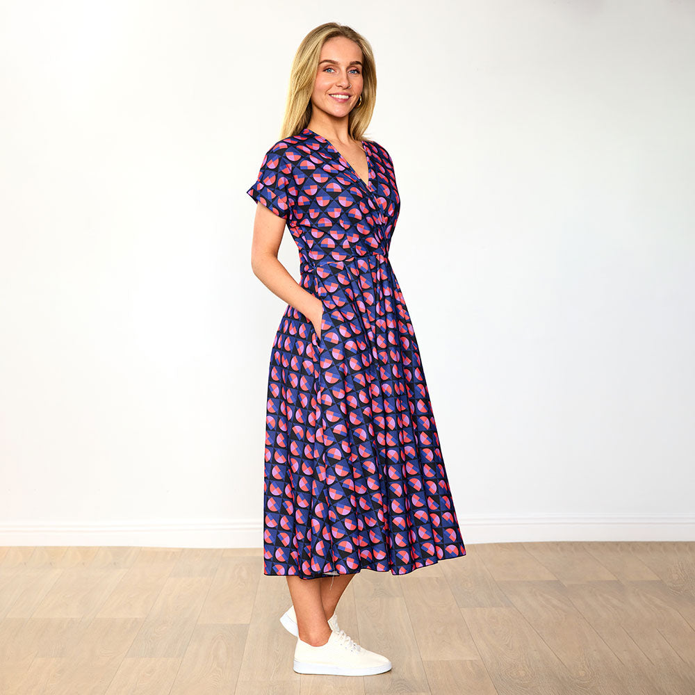 Kennedy - Flowy Navy Print Dress