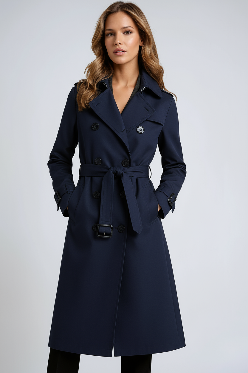 Clara | Stylish Double-Breasted Trench Coat with Belt