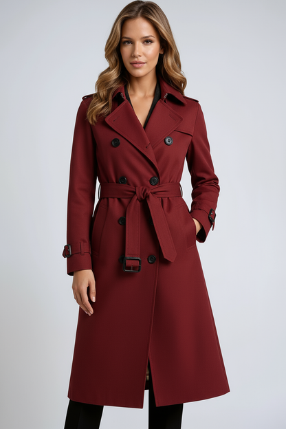 Clara | Stylish Double-Breasted Trench Coat with Belt