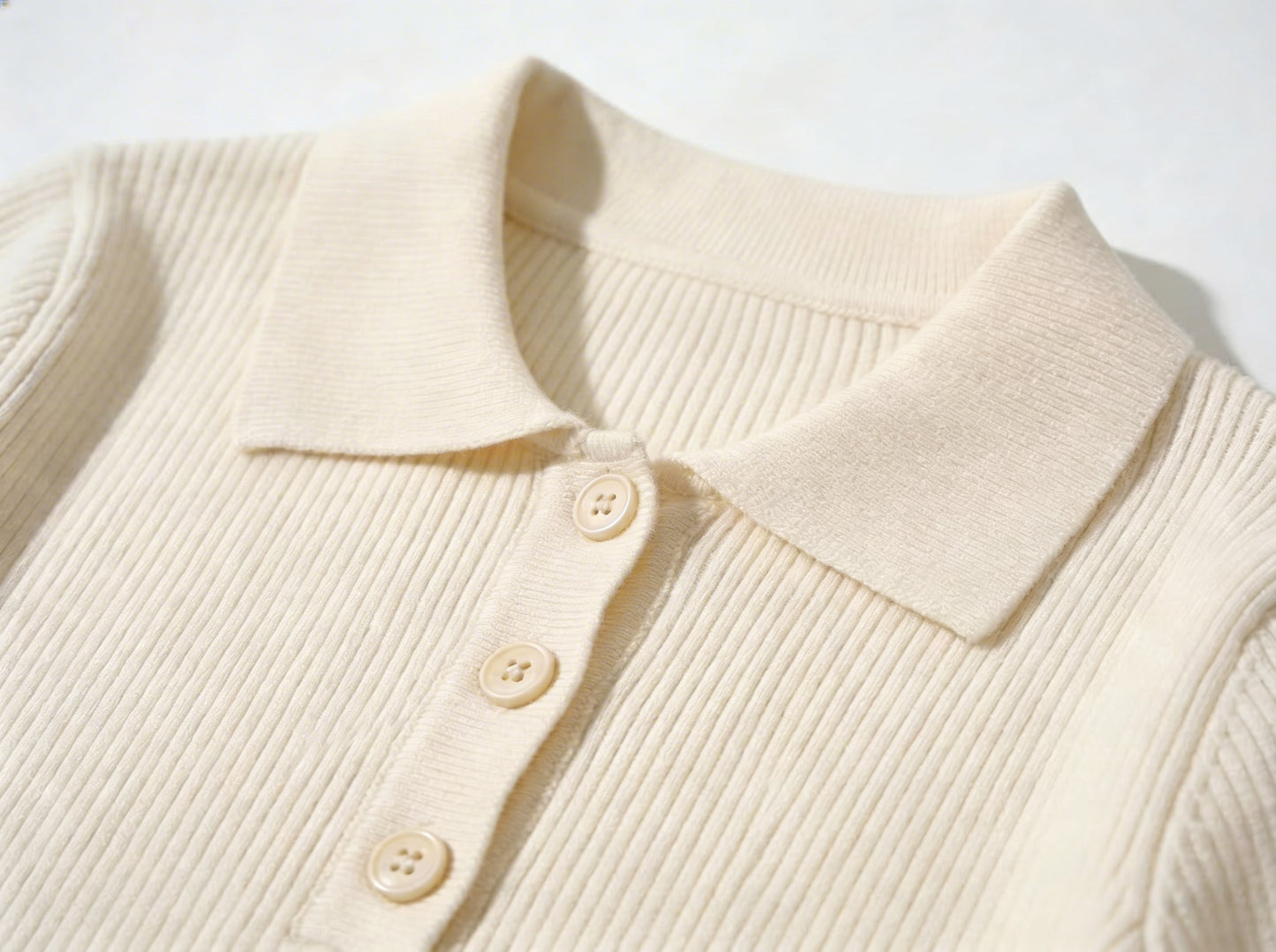 Madeline | Knitted Button-Collar Pullover