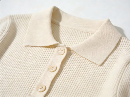 Madeline | Knitted Button-Collar Pullover