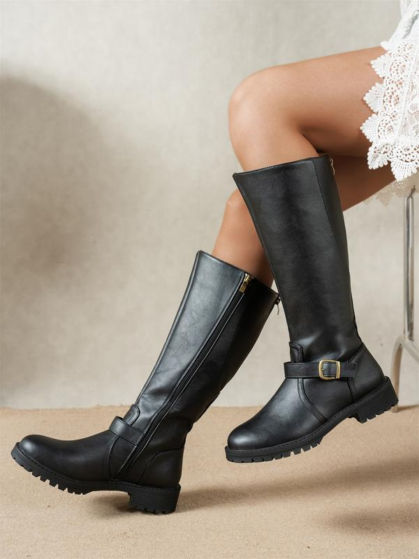 Francesca | Knee-High Boots with Buckle Strap for Women