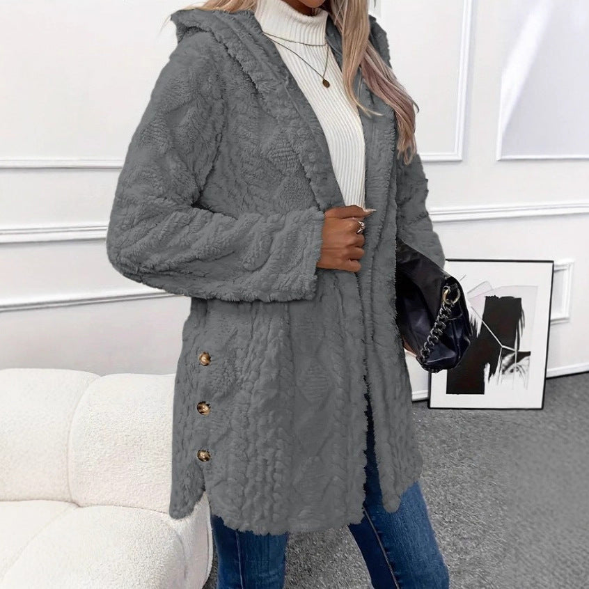 Alice - Fuzzy Fleece Button Down Cardigan