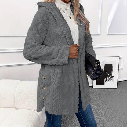 Alice - Fuzzy Fleece Button Down Cardigan
