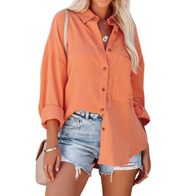 MADELYN | Relaxed Fit Long Sleeve Button-Up Blouse