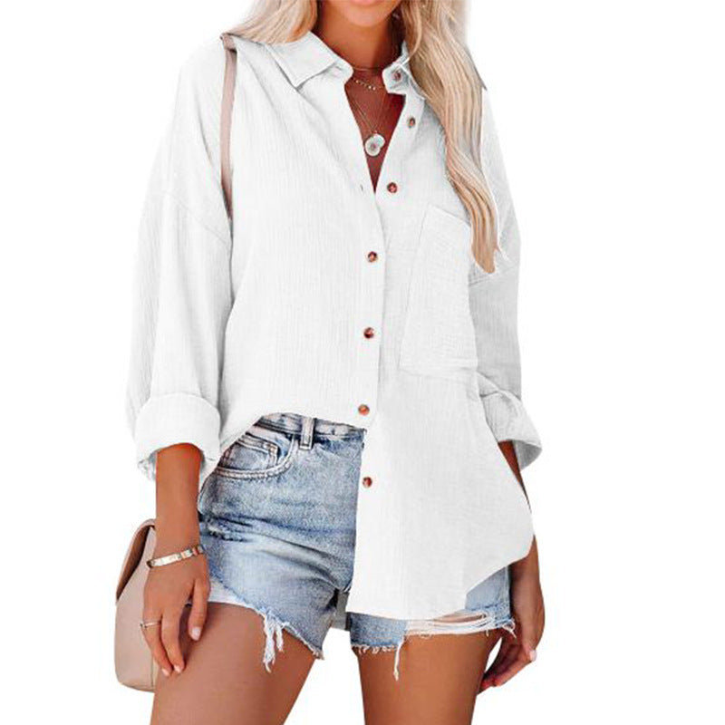 MADELYN | Relaxed Fit Long Sleeve Button-Up Blouse