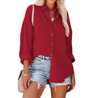 MADELYN | Relaxed Fit Long Sleeve Button-Up Blouse