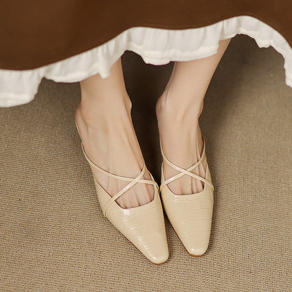 Gloria Genuine Leather Mules