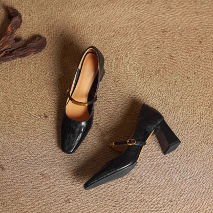Maela Genuine Leather Heels