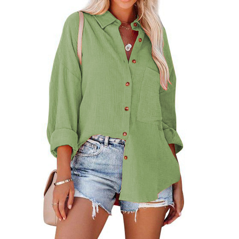 MADELYN | Relaxed Fit Long Sleeve Button-Up Blouse