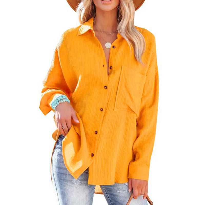 MADELYN | Relaxed Fit Long Sleeve Button-Up Blouse