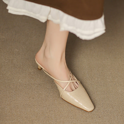 Gloria Genuine Leather Mules