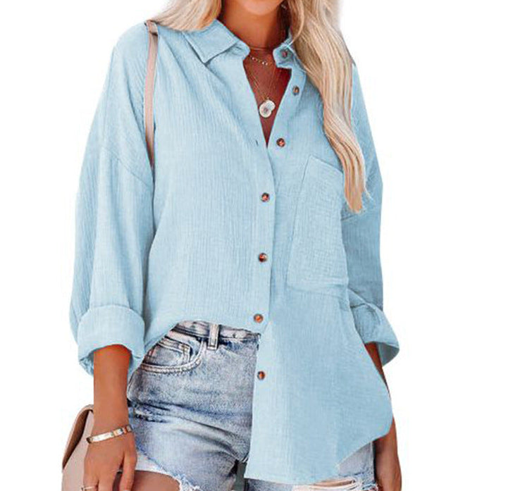 MADELYN | Relaxed Fit Long Sleeve Button-Up Blouse
