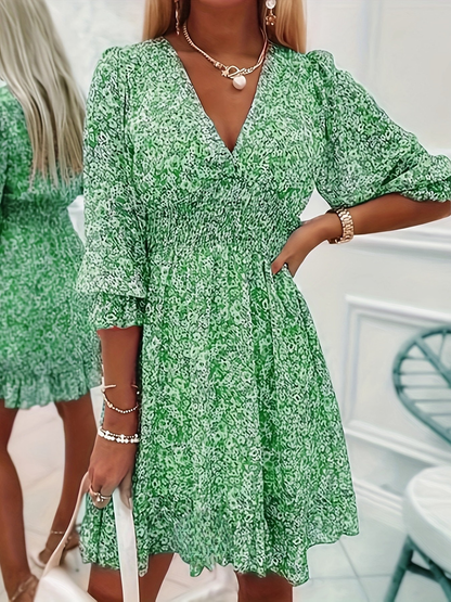 Nissia™ | Floral Ruffle Mini Dress