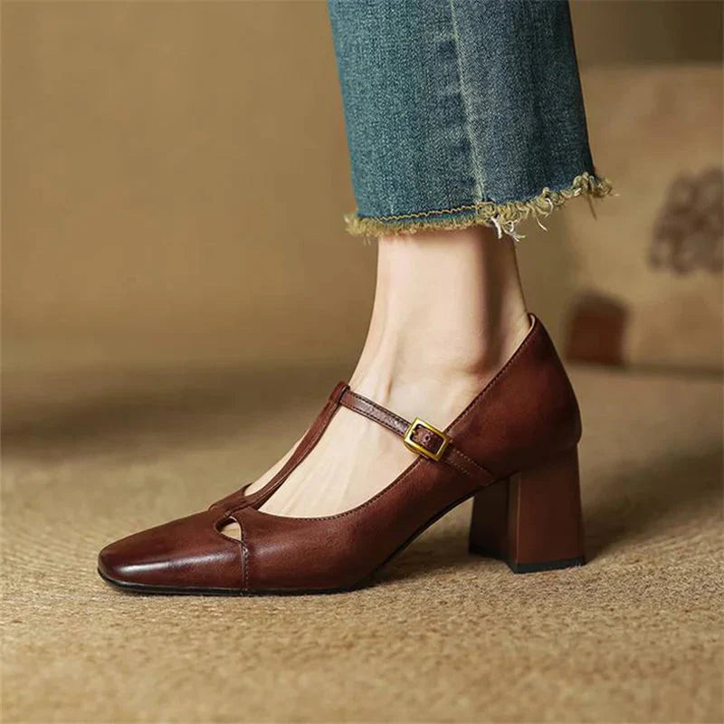 Alysa Genuine Leather Heels