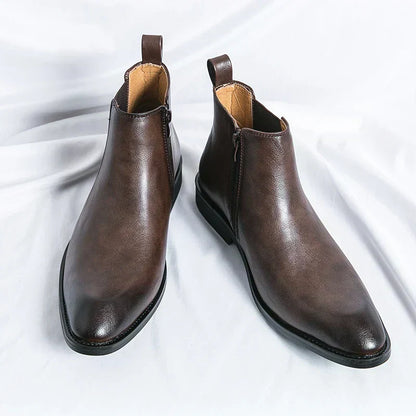 Daniel™ - Leather Chelsea boots with zipper