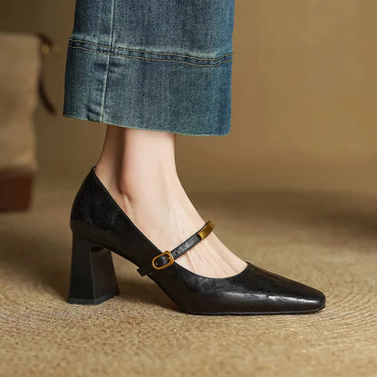Maela Genuine Leather Heels