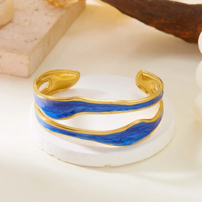 Modern Wave Stainless Steel Bracelet