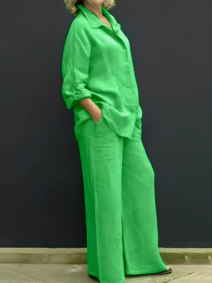 Lara | Effortless Linen Shirt Suit for Every Occasion