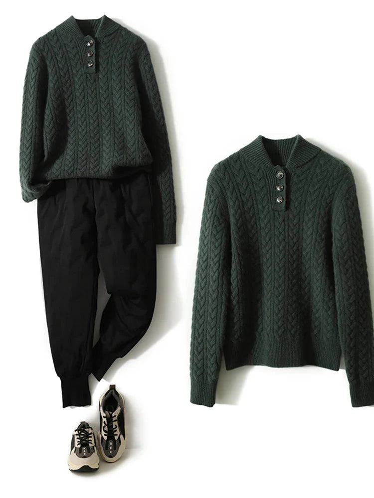 Eleanor - Button-Up Cashmere Sweater