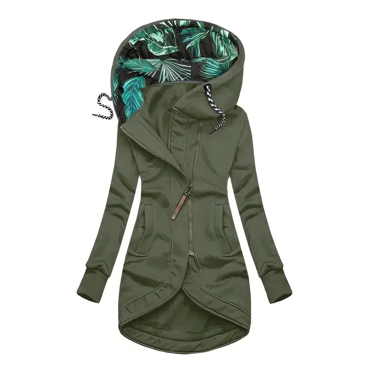 Katherina | Hooded Zip Jacket with Printed Lining for Women