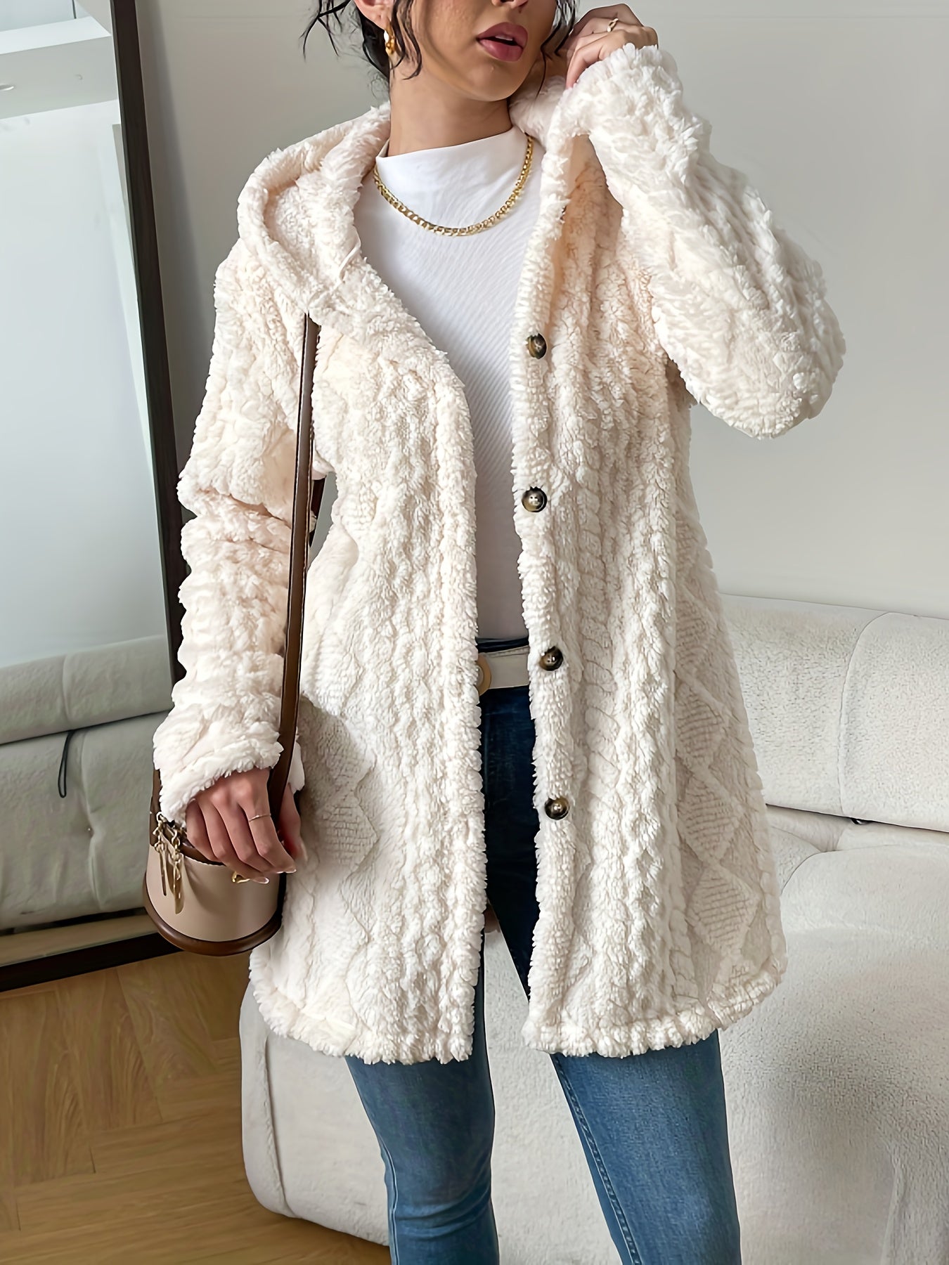 Alice - Fuzzy Fleece Button Down Cardigan