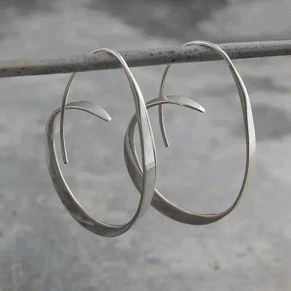 Silver Spiral Hoops