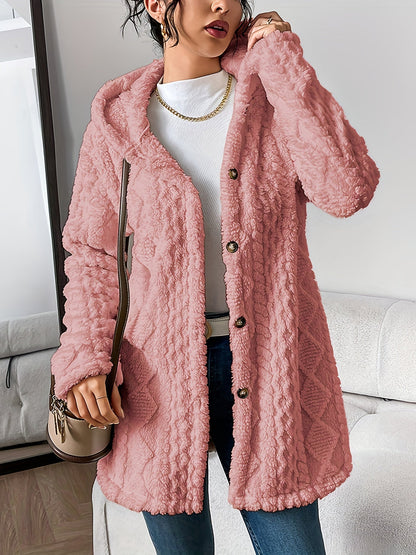 Alice - Fuzzy Fleece Button Down Cardigan