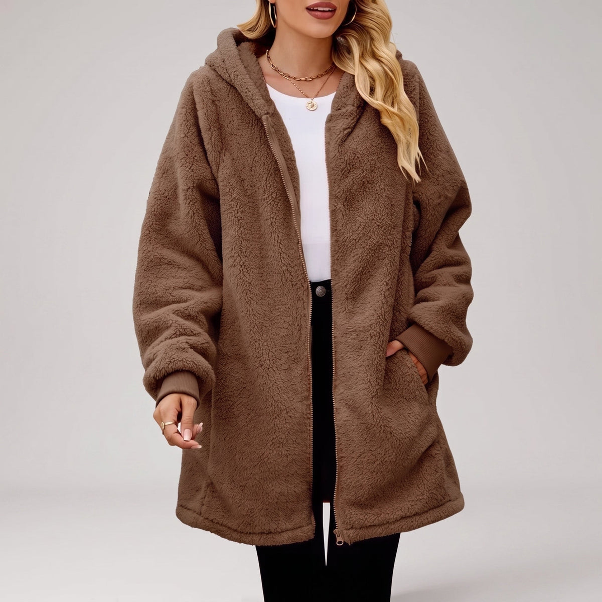 Fiorella | Hooded Fleece Zip Jacket for Women