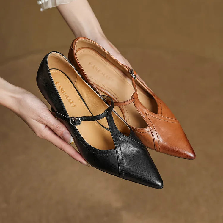 Elle Genuine Leather Heels