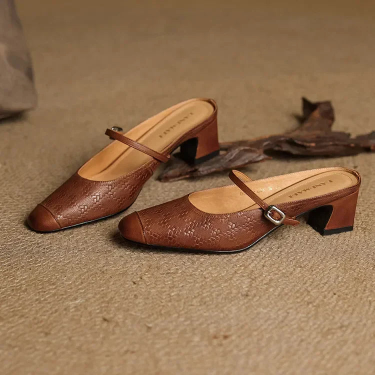 Becky Genuine Leather Mules