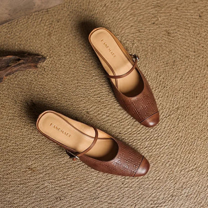 Becky Genuine Leather Mules