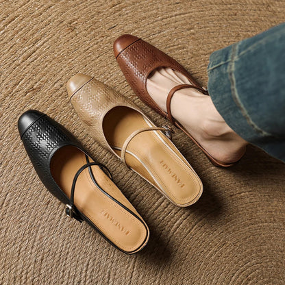 Becky Genuine Leather Mules