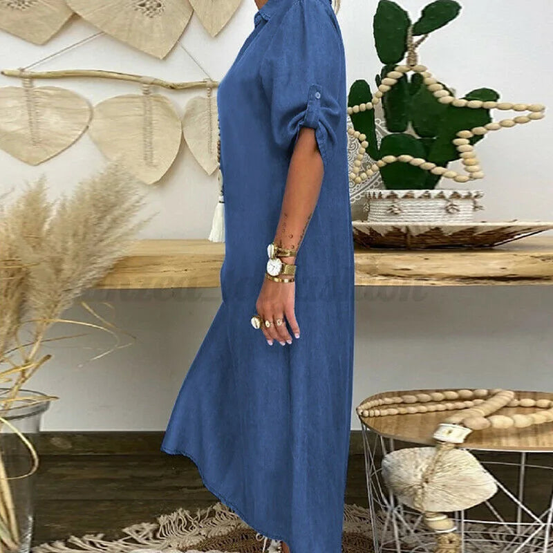 Sadie | Relaxed Denim Shirt Dress