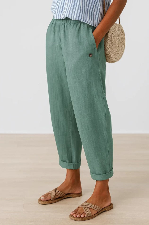 Stella | Classic Linen-Style Trousers