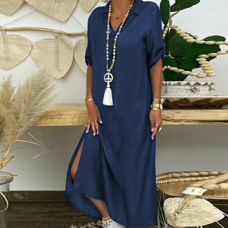 Sadie | Relaxed Denim Shirt Dress