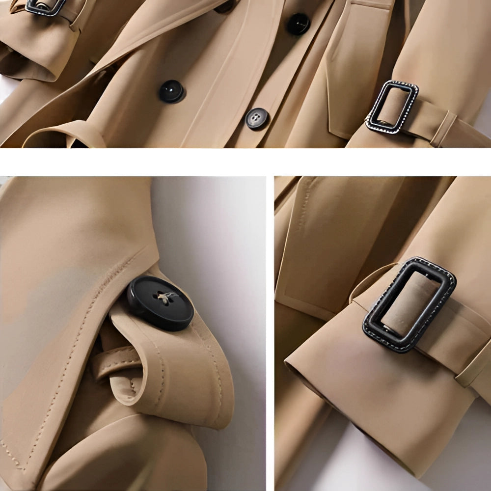 Clara | Stylish Double-Breasted Trench Coat with Belt