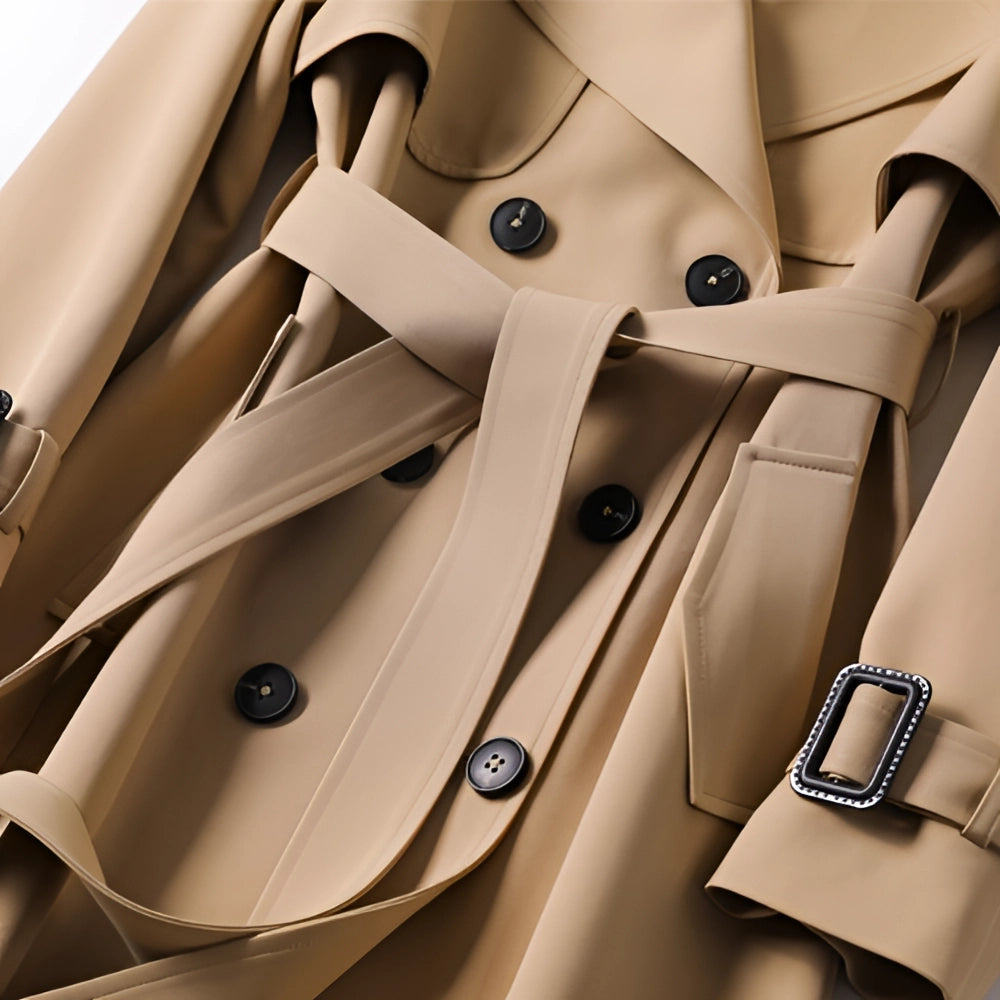 Clara | Stylish Double-Breasted Trench Coat with Belt
