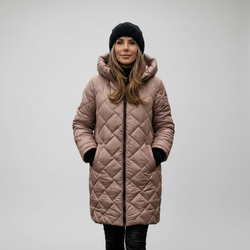 Claire | Quilted Hooded Long Coat