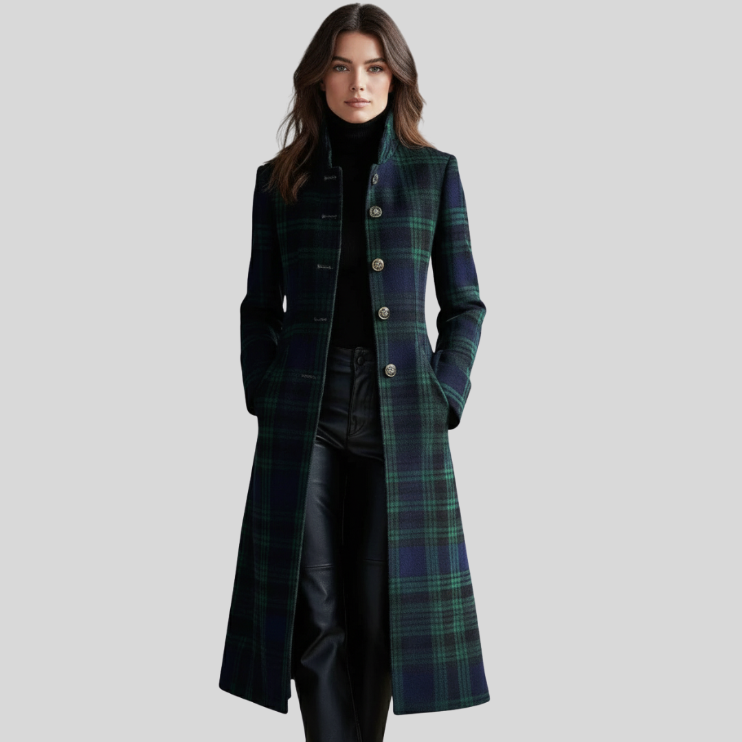 Quinn | Plaid Tailored Long Coat