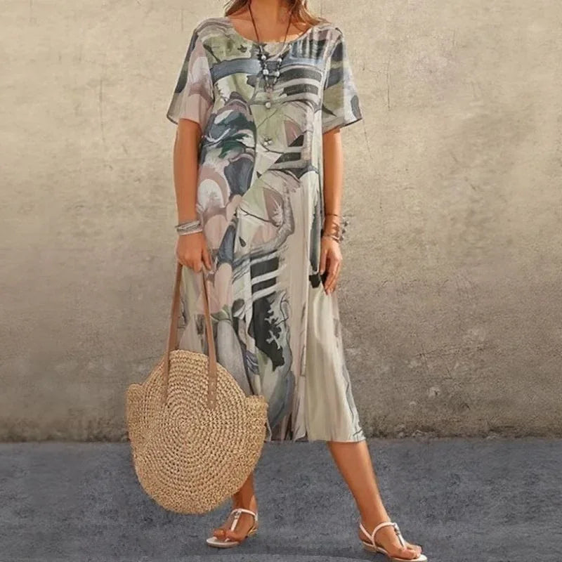 Grace - Dress in Contemporary Abstract Print
