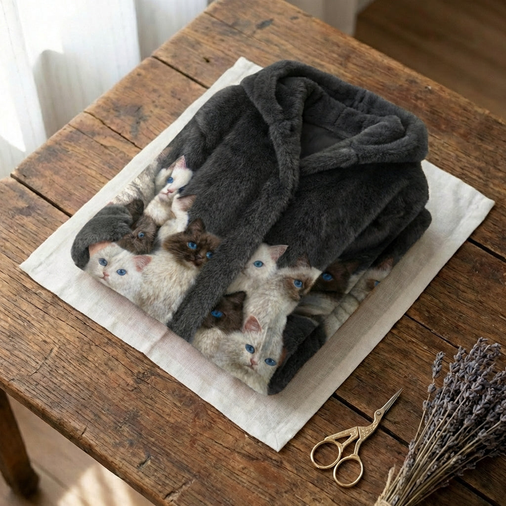 Jordyn - Cat Print Wool Vest in Black and White