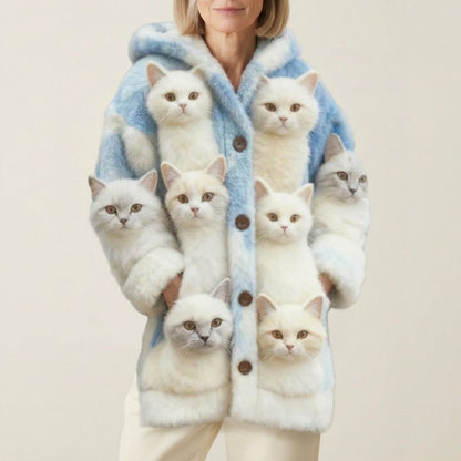 Paige - Multi-Cat Print Wool Vest