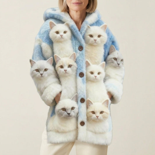 Paige - Multi-Cat Print Wool Vest