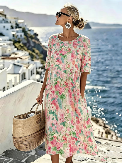 Lily™ - Elegant Summer Floral Midi Dress